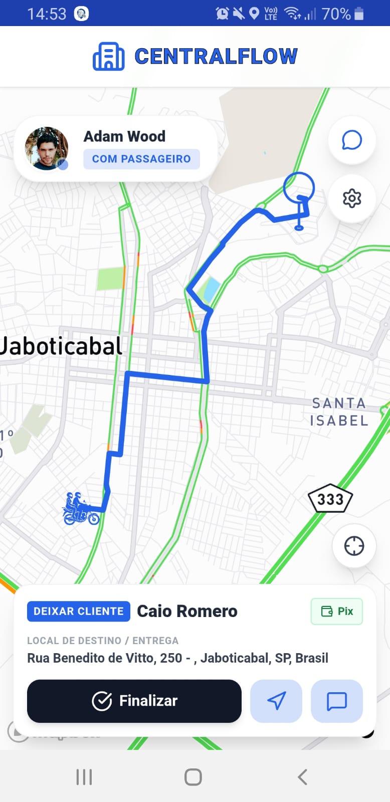 Print do App do Motorista